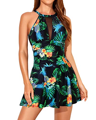 Spyder Women's High Neck One Piece Swimsuit - Tummy Control, Quick Dry, Adjustable Straps