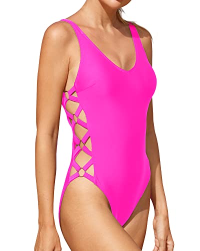 High Wasit Glitter Bodycon Criss Cross Swimsuits