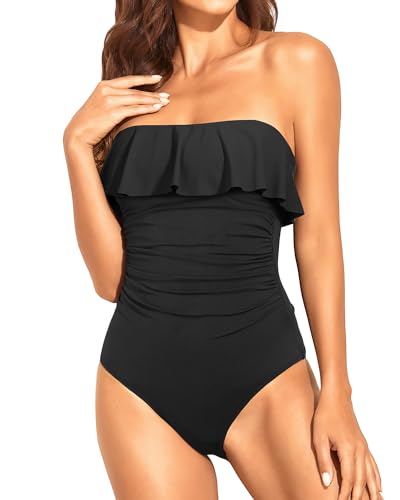 Halter V Neck Swim Dress Two Piece Swimsuit For Women-Black Holipick Halter V Neck Swim Dress Two Piece Swimsuit For Women-Black Holipick