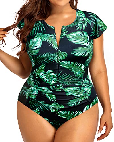 Sunrain Holipick Plus Size One Piece Swimsuit Compatible With Women Tummy  Control Sarong Front Bathing