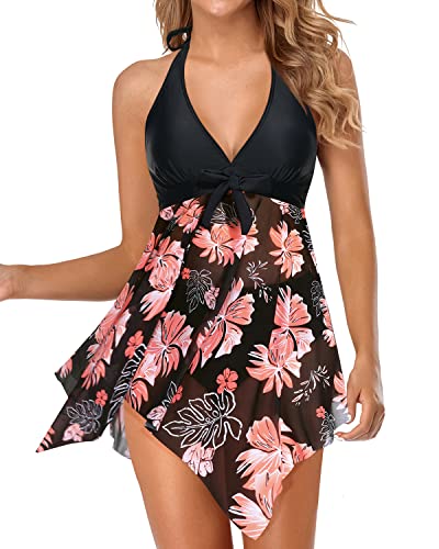 Retro Swimsuit Cocoship Bathing Suits Women Two Piece Swim Dress Swimsuit Halter Bathing Suit Dress L Black Floral Retro Swimsuit Cocoship Bathing Suits Women Two Piece Swim Dress Swimsuit Halter Bathing Suit Dress L Black Floral