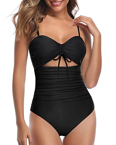Holipick Women's Black One Piece Swimsuit Cutout High Neck Bathing Suits  Tummy Control Swimwear for Teen Girls XXS at  Women's Clothing store