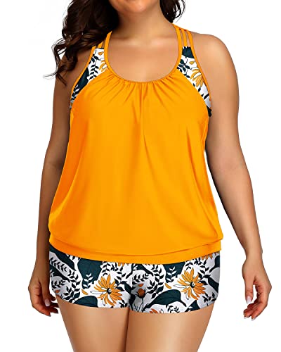 Blouson Plus Size Women's Tankini With Sports Plus Size Swimsuit Short –  Holipick