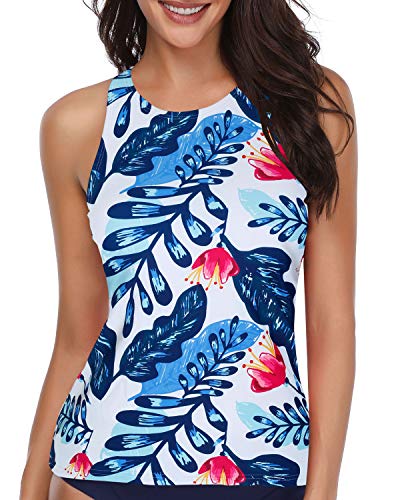 thumbnail image 2 of Yonique Blouson Tankini Tops For Women Swimwear Top Only 2 of 9